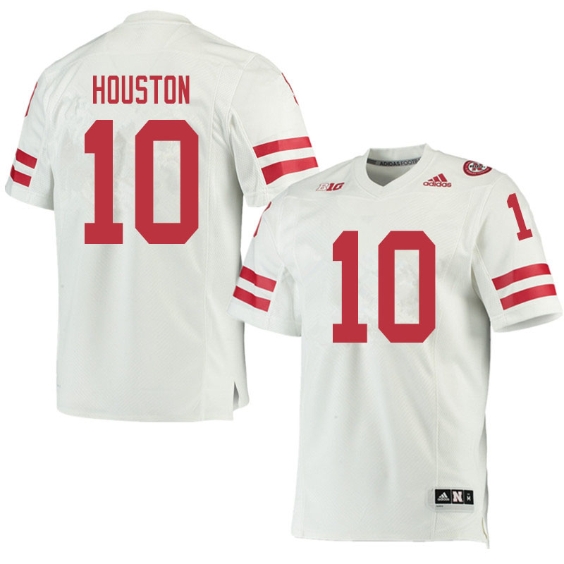 Men #10 Demariyon Houston Nebraska Cornhuskers College Football Jerseys Sale-White